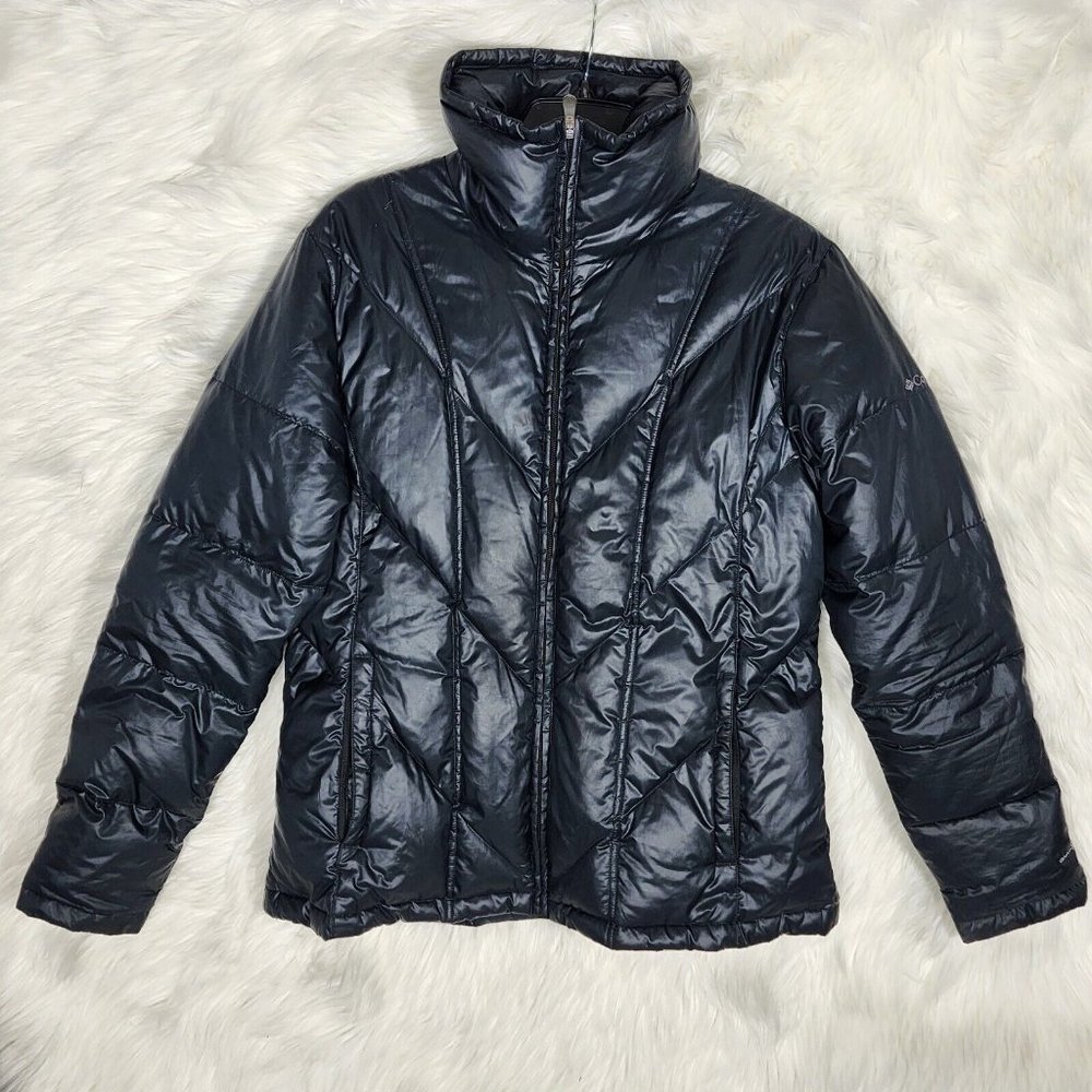 Columbia Puffer Jacket Womens Adult Large Full Zip Black Down Omni Shield
